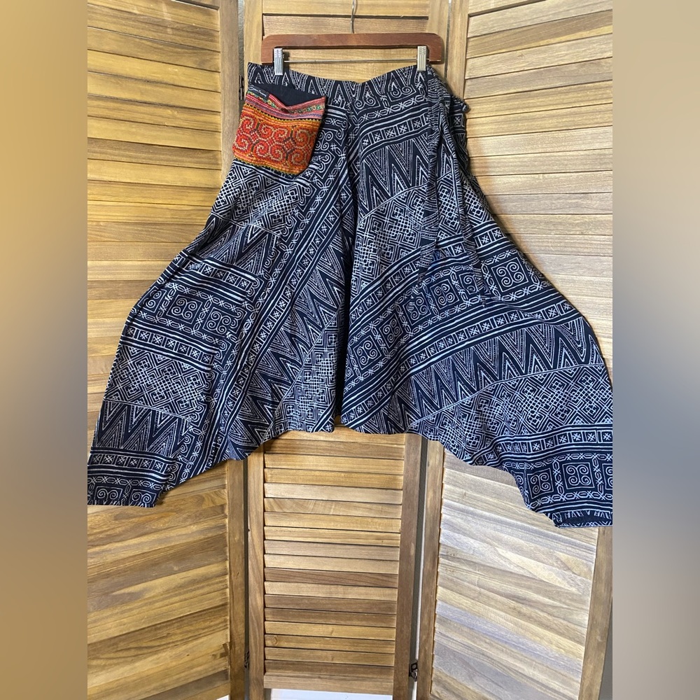 Baggy Drop Crotch Thai Hippie Harem Pants Size M UNISEX